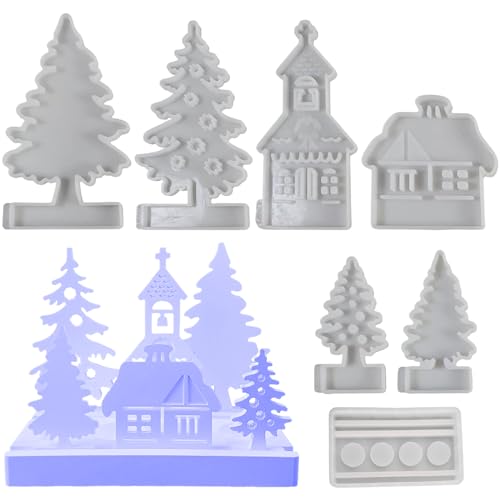Shitafe Weihnachts Harz Formen, Duftkerzen Tannenbaum Haus Form, Einfache Entformung Silikonform Für Epoxidharz Und Aromatherapie Deko Shitafe Weihnachts Harz Formen, Duftkerzen Tannenbaum Haus Form, Einfache Entformung Silikonform Für Epoxidharz Und Aromatherapie Deko von Shitafe