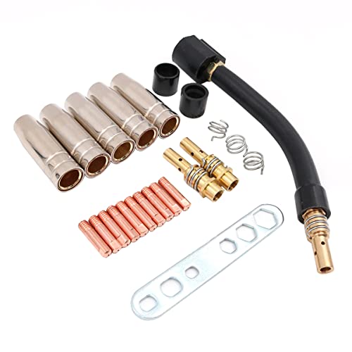 Shiwaki 24PCS Düsen Kontaktspitzen, Kontaktrohre Düsen/Kontaktspitzenhalter/Haltefedern/Isolierhülsen/Schraubenschlüssel/Schwanenhals 15AK Set für MIG MAG Schweißer Shiwaki 24PCS Düsen Kontaktspitzen, Kontaktrohre Düsen/Kontaktspitzenhalter/Haltefedern/Isolierhülsen/Schraubenschlüssel/Schwanenhals 15AK Set für MIG MAG Schweißer von Shiwaki