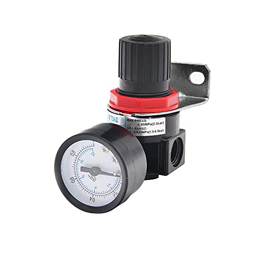 Shiwaki Luftkompressor Filterregler, Luftdruck Manometer Regulierungsventil AR2000,1/4" NPT weibliche Druckluftdruckregelung mit Manometer Shiwaki Luftkompressor Filterregler, Luftdruck Manometer Regulierungsventil AR2000,1/4" NPT weibliche Druckluftdruckregelung mit Manometer von Shiwaki