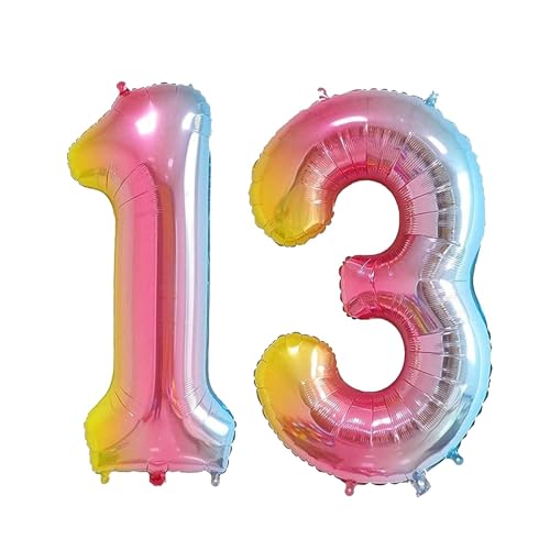 Geburtstag zahlen Luftballon 13 jahre-Farbverlauf XXL Jumbo Folienballon 40 Zoll – 101 cm Luftballons 13 Geburtstag Junge Mädchen Babyparty Geburtstagsdeko Jubiläumsparty Dekoration Geburtstag zahlen Luftballon 13 jahre-Farbverlauf XXL Jumbo Folienballon 40 Zoll – 101 cm Luftballons 13 Geburtstag Junge Mädchen Babyparty Geburtstagsdeko Jubiläumsparty Dekoration von Shixpiov