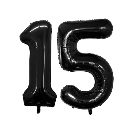 Geburtstag zahlen Luftballon 15 jahre-Schwarz XXL Jumbo Folienballon 40 Zoll – 101 cm Luftballons 15 Geburtstag Junge Mädchen Babyparty Geburtstagsdeko Jubiläumsparty Dekoration Geburtstag zahlen Luftballon 15 jahre-Schwarz XXL Jumbo Folienballon 40 Zoll – 101 cm Luftballons 15 Geburtstag Junge Mädchen Babyparty Geburtstagsdeko Jubiläumsparty Dekoration von Shixpiov