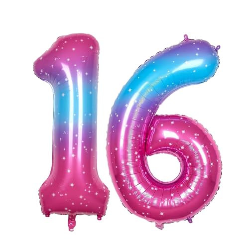 Geburtstag zahlen Luftballon 16 jahre-Pink Blau XXL Jumbo Folienballon 40 Zoll – 101 cm Luftballons 16 Geburtstag Junge Mädchen Babyparty Geburtstagsdeko Jubiläumsparty Dekoration Geburtstag zahlen Luftballon 16 jahre-Pink Blau XXL Jumbo Folienballon 40 Zoll – 101 cm Luftballons 16 Geburtstag Junge Mädchen Babyparty Geburtstagsdeko Jubiläumsparty Dekoration von Shixpiov