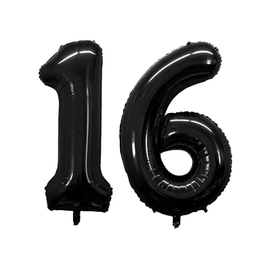Geburtstag zahlen Luftballon 16 jahre-Schwarz XXL Jumbo Folienballon 40 Zoll – 101 cm Luftballons 16 Geburtstag Junge Mädchen Babyparty Geburtstagsdeko Jubiläumsparty Dekoration Geburtstag zahlen Luftballon 16 jahre-Schwarz XXL Jumbo Folienballon 40 Zoll – 101 cm Luftballons 16 Geburtstag Junge Mädchen Babyparty Geburtstagsdeko Jubiläumsparty Dekoration von Shixpiov