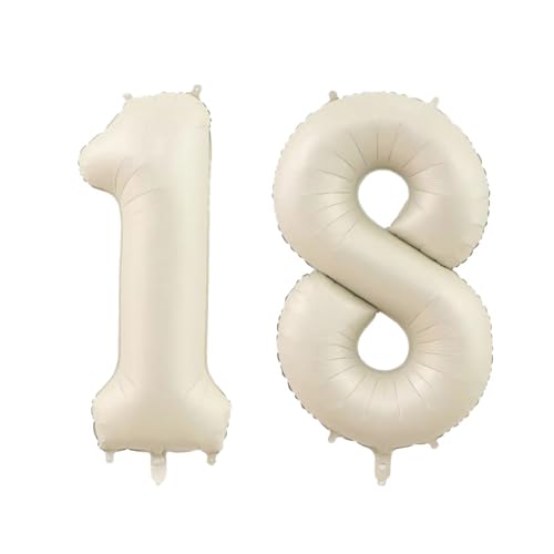 Geburtstag zahlen Luftballon 18 jahre-Cremeweiß XXL Jumbo Folienballon 40 Zoll – 101 cm Luftballons 18 Geburtstag Junge Mädchen Babyparty Geburtstagsdeko Jubiläumsparty Dekoration Geburtstag zahlen Luftballon 18 jahre-Cremeweiß XXL Jumbo Folienballon 40 Zoll – 101 cm Luftballons 18 Geburtstag Junge Mädchen Babyparty Geburtstagsdeko Jubiläumsparty Dekoration von Shixpiov