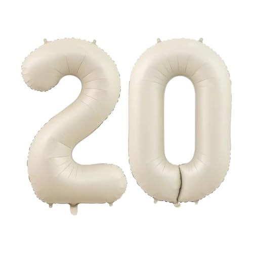 Geburtstag zahlen Luftballon 20 jahre-Cremeweiß XXL Jumbo Folienballon 40 Zoll – 101 cm Luftballons 20 Geburtstag Junge Mädchen Babyparty Geburtstagsdeko Jubiläumsparty Dekoration Geburtstag zahlen Luftballon 20 jahre-Cremeweiß XXL Jumbo Folienballon 40 Zoll – 101 cm Luftballons 20 Geburtstag Junge Mädchen Babyparty Geburtstagsdeko Jubiläumsparty Dekoration von Shixpiov
