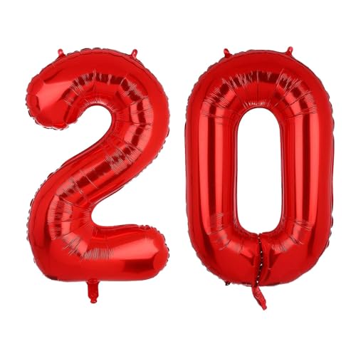 Geburtstag zahlen Luftballon 20 jahre-Rot XXL Jumbo Folienballon 40 Zoll – 101 cm Luftballons 20 Geburtstag Junge Mädchen Babyparty Geburtstagsdeko Jubiläumsparty Dekoration Geburtstag zahlen Luftballon 20 jahre-Rot XXL Jumbo Folienballon 40 Zoll – 101 cm Luftballons 20 Geburtstag Junge Mädchen Babyparty Geburtstagsdeko Jubiläumsparty Dekoration von Shixpiov