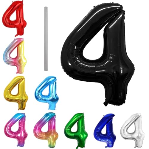 Geburtstag zahlen Luftballon 4 jahre-Schwarz XXL Jumbo Folienballon 40 Zoll – 101 cm Luftballons 4 Geburtstag Junge Mädchen Babyparty Geburtstagsdeko Jubiläumsparty Dekoration Geburtstag zahlen Luftballon 4 jahre-Schwarz XXL Jumbo Folienballon 40 Zoll – 101 cm Luftballons 4 Geburtstag Junge Mädchen Babyparty Geburtstagsdeko Jubiläumsparty Dekoration von Shixpiov