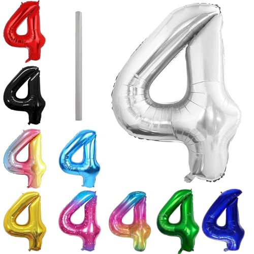 Geburtstag zahlen Luftballon 4 jahre-Silber XXL Jumbo Folienballon 40 Zoll – 101 cm Luftballons 4 Geburtstag Junge Mädchen Babyparty Geburtstagsdeko Jubiläumsparty Dekoration Geburtstag zahlen Luftballon 4 jahre-Silber XXL Jumbo Folienballon 40 Zoll – 101 cm Luftballons 4 Geburtstag Junge Mädchen Babyparty Geburtstagsdeko Jubiläumsparty Dekoration von Shixpiov