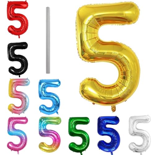 Geburtstag zahlen Luftballon 5 jahre-Gold XXL Jumbo Folienballon 40 Zoll – 101 cm Luftballons 5 Geburtstag Junge Mädchen Babyparty Geburtstagsdeko Jubiläumsparty Dekoration Geburtstag zahlen Luftballon 5 jahre-Gold XXL Jumbo Folienballon 40 Zoll – 101 cm Luftballons 5 Geburtstag Junge Mädchen Babyparty Geburtstagsdeko Jubiläumsparty Dekoration von Shixpiov