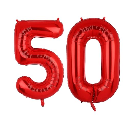 Geburtstag zahlen Luftballon 50 jahre-Rot XXL Jumbo Folienballon 40 Zoll – 101 cm Luftballons 50 Geburtstag Junge Mädchen Babyparty Geburtstagsdeko Jubiläumsparty Dekoration Geburtstag zahlen Luftballon 50 jahre-Rot XXL Jumbo Folienballon 40 Zoll – 101 cm Luftballons 50 Geburtstag Junge Mädchen Babyparty Geburtstagsdeko Jubiläumsparty Dekoration von Shixpiov