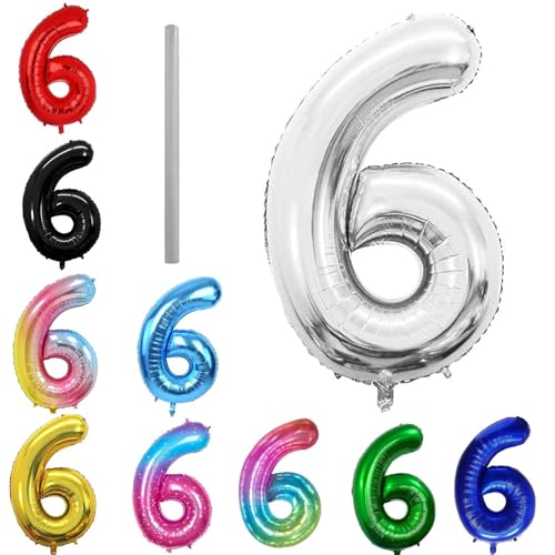Geburtstag zahlen Luftballon 6 jahre-Silber XXL Jumbo Folienballon 40 Zoll – 101 cm Luftballons 6 Geburtstag Junge Mädchen Babyparty Geburtstagsdeko Jubiläumsparty Dekoration Geburtstag zahlen Luftballon 6 jahre-Silber XXL Jumbo Folienballon 40 Zoll – 101 cm Luftballons 6 Geburtstag Junge Mädchen Babyparty Geburtstagsdeko Jubiläumsparty Dekoration von Shixpiov
