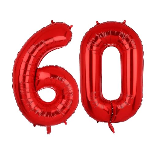 Geburtstag zahlen Luftballon 60 jahre-Rot XXL Jumbo Folienballon 40 Zoll – 101 cm Luftballons 60 Geburtstag Junge Mädchen Babyparty Geburtstagsdeko Jubiläumsparty Dekoration Geburtstag zahlen Luftballon 60 jahre-Rot XXL Jumbo Folienballon 40 Zoll – 101 cm Luftballons 60 Geburtstag Junge Mädchen Babyparty Geburtstagsdeko Jubiläumsparty Dekoration von Shixpiov