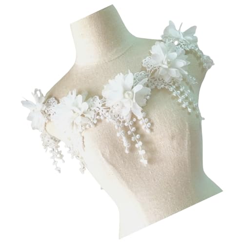Chiffons Rose Spitze Stoff Blume mit Perlen Hochzeit Dekoration Fransen Spitzenbesatz zum Nähen und Basteln Chiffons Rose Spitze Stoff Blume mit Perlen Hochzeit Dekoration Fransen Spitzenbesatz zum Nähen und Basteln von Shntig