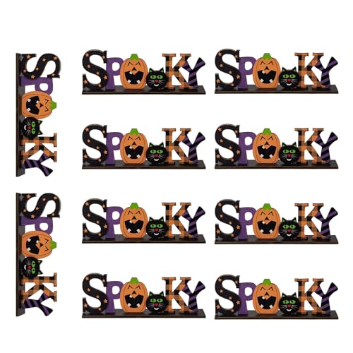 Handgefertigte Holzstücke mit Halloween-Thema, Halloween-Feier, Holzbuchstaben mit realistischen Details zur Dekoration Handgefertigte Holzstücke mit Halloween-Thema, Halloween-Feier, Holzbuchstaben mit realistischen Details zur Dekoration von Shntig