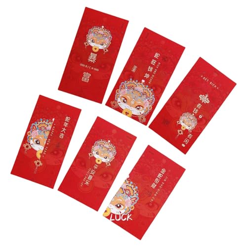 Papiertüte, Motiv: Neujahrsrötungen, Cartoon-Schlangenjahr, multifunktional, chinesische Tierkreiszeichen, Geldbeutel, 6 Stück Papiertüte, Motiv: Neujahrsrötungen, Cartoon-Schlangenjahr, multifunktional, chinesische Tierkreiszeichen, Geldbeutel, 6 Stück von Shntig