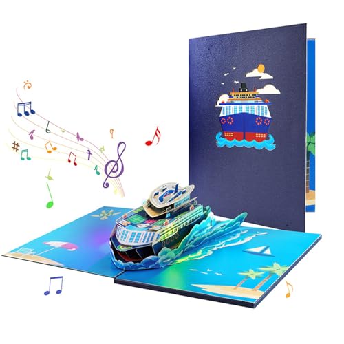 Popup 3D Geburtstagskarte mit Musik Elegante Geburtstag Überraschungskarte 3D Popup mit musikalischen Melodien und hellem Licht von Shntig