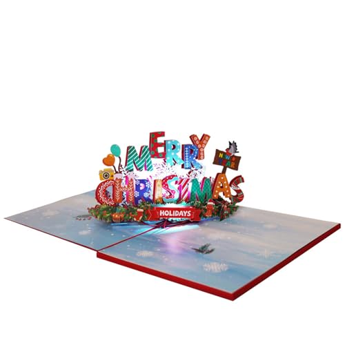 Schöne 3D-Weihnachtskarte mit leuchtenden Lichtern und Urlaubsmusik, einzigartige saisonale Grußkarte für Liebhaber Schöne 3D-Weihnachtskarte mit leuchtenden Lichtern und Urlaubsmusik, einzigartige saisonale Grußkarte für Liebhaber von Shntig