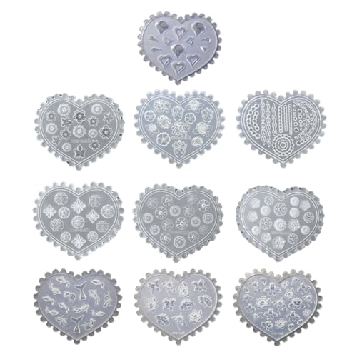 Set mit 10 Silikon-Nagelkunst-Formen, Prägemuster, Nagelform, Dekorationen, Schmuckherstellung, Werkzeug, handgefertigte Ornament-Formen Set mit 10 Silikon-Nagelkunst-Formen, Prägemuster, Nagelform, Dekorationen, Schmuckherstellung, Werkzeug, handgefertigte Ornament-Formen von Shntig
