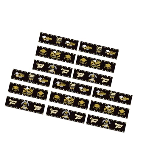 Set mit 15 stilvollen Flaschenaufklebern für Abschlussfeiern, stabile Klebeetiketten zum Personalisieren von Getränken bei Feiern von Shntig