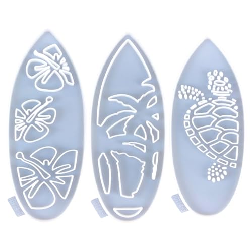 Set mit 3 Epoxid-Silikonformen, Surfbrett-Form, Zubehör, flexible Wanddekorationen, Schimmel zur Schmuckherstellung Set mit 3 Epoxid-Silikonformen, Surfbrett-Form, Zubehör, flexible Wanddekorationen, Schimmel zur Schmuckherstellung von Shntig