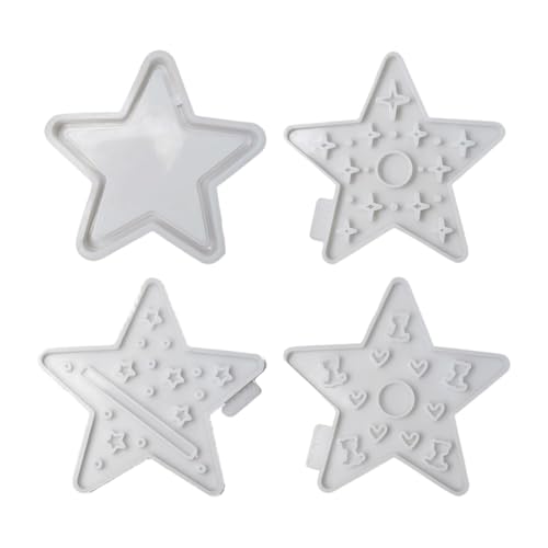 Set mit 4 Stern-Kerzenhalter-Formen, kleine Lichtformen, Silikon-Textur, für handgefertigte Dekorationen und Bastel-Enthusiasten von Shntig