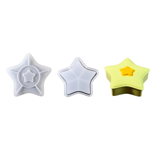 Silikon-Aufbewahrungsbox-Formen-Set, Erdbeer-/Sternform, Silikon-Textur für Zuhause und Büro, Ornament von Shntig