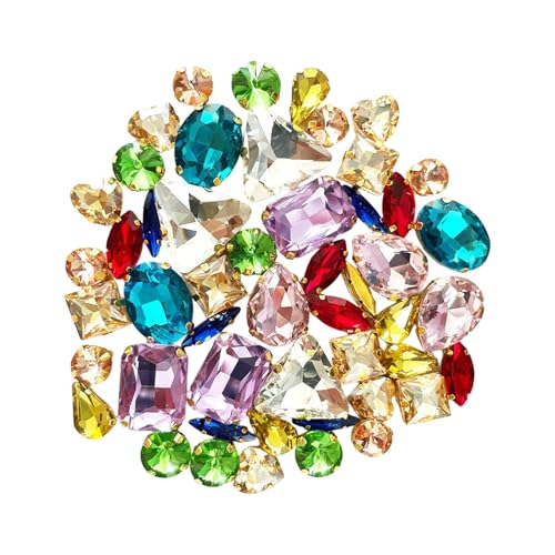 Strasssteine zum Aufnähen, flache Rückseite, klares Glas mit Loch für Kleider, Kleidung, Schuhe, Taschen, Schmuck, Handwerk, 50 Stück Strasssteine zum Aufnähen, flache Rückseite, klares Glas mit Loch für Kleider, Kleidung, Schuhe, Taschen, Schmuck, Handwerk, 50 Stück von Shntig