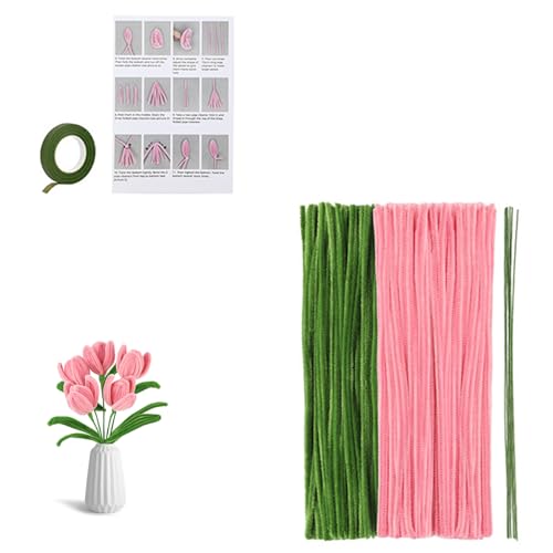 Twist Stick Bouquet Craft Kits Chenille-Stiele für handgefertigte Tulpen/Sonnenblumen, Kunstprojekte, Kunstprojekte, Klassenzimmerbedarf von Shntig