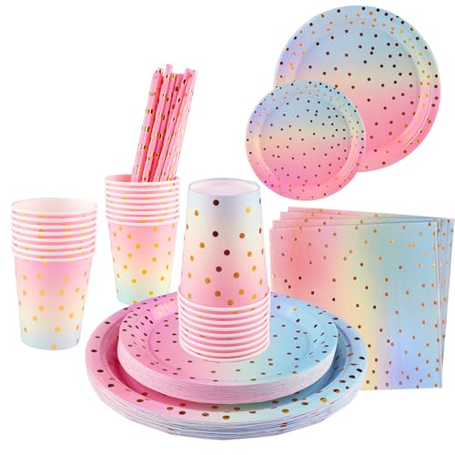 Partygeschirr,Shodiffy 125 Stück Pappteller Set, Papier Geschirr Set Partyzubehör Einschließlich Teller Becher Servietten Stroh Wiederverwendbar für 25 Gäste Partygeschirr,Shodiffy 125 Stück Pappteller Set, Papier Geschirr Set Partyzubehör Einschließlich Teller Becher Servietten Stroh Wiederverwendbar für 25 Gäste von Shodiffy