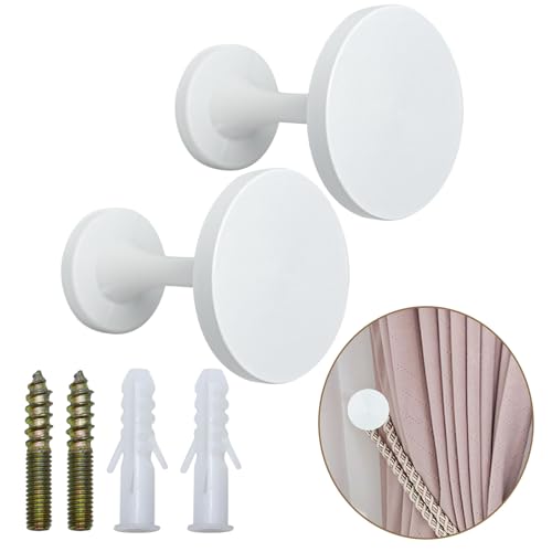 Shonmogar Vorhang-Raffhalter, Zinklegierung, Wandmontage, mit Schrauben, dekorative Vorhanghaken für Vorhänge, stilvolle weiße Vorhanghalter für Zuhause, Büro, Dekoration, 2 Stück Shonmogar Vorhang-Raffhalter, Zinklegierung, Wandmontage, mit Schrauben, dekorative Vorhanghaken für Vorhänge, stilvolle weiße Vorhanghalter für Zuhause, Büro, Dekoration, 2 Stück von Shonmogar