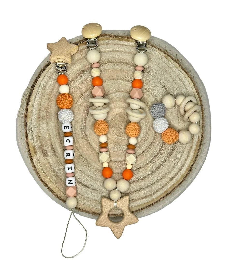 Geschenk Set Kinderwagenkette, Schnullerkette, Greifkette Personalisiert, Kinderwagenkette Personalisieren, Schnullerkette Personalisieren Geschenk Set Kinderwagenkette, Schnullerkette, Greifkette Personalisiert, Kinderwagenkette Personalisieren, Schnullerkette Personalisieren von ShopbyhandmadeShop