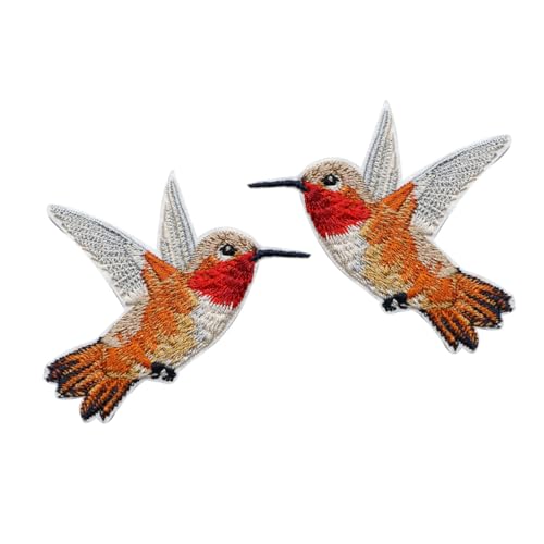 Ein Paar Kolibri-Aufnäher, Bügeln/Aufnähen, Reparaturflicken, DIY-Zubehör für Kleidung, Jacken, Jeans, Rucksäcke und Hüte (ein Paar Kolibri) von Shopdp