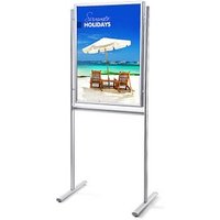 Showdown® Displays Kundenstopper silber DIN A1 2 Fächer von Showdown® Displays