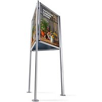 Showdown® Displays Kundenstopper silber DIN A1 3 Fächer von Showdown® Displays