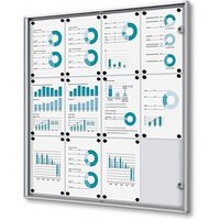 Showdown® Displays Schaukasten Economy XS B1 silber 12x DIN A4 von Showdown® Displays