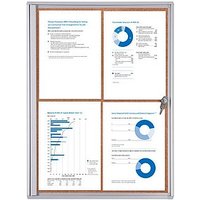 Showdown® Displays Schaukasten Economy XS Kork silber 4x DIN A4 von Showdown® Displays