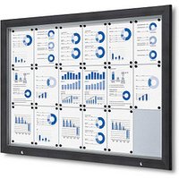 Showdown® Displays Schaukasten Premium grau 18x DIN A4 von Showdown® Displays