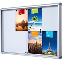 Showdown® Displays Schaukasten SL B1 silber 8x DIN A4 von Showdown® Displays