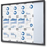 Showdown® Displays Schaukasten SLIM grau 15x DIN A4 von Showdown® Displays