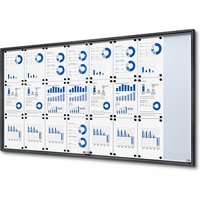 Showdown® Displays Schaukasten SLIM grau 24x DIN A4 von Showdown® Displays