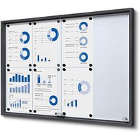 Showdown® Displays Schaukasten SLIM grau 8x DIN A4 von Showdown® Displays