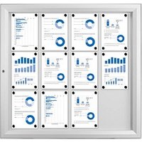 Showdown® Displays Schaukasten T silber 12x DIN A4 von Showdown® Displays