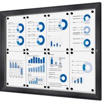 Showdown® Displays Schaukasten grau 8x DIN A4 von Showdown® Displays