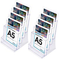 Showdown® Displays Tischprospekthalter SL transparent DIN A5 4 Fächern 19,0 x 22,4 x 29,9 cm, 2 St. von Showdown® Displays