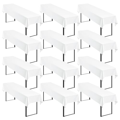12 Stück Weiß Biertisch Tischdecke universal für 50cm u.70cm Biertische Hussen für Biertisch, Blickdichte Polyester Biertischhussen Biertisch-Husse Rechteckige Tischdecken Waschbar-250x100cm 12 Stück Weiß Biertisch Tischdecke universal für 50cm u.70cm Biertische Hussen für Biertisch, Blickdichte Polyester Biertischhussen Biertisch-Husse Rechteckige Tischdecken Waschbar-250x100cm von Showgeous