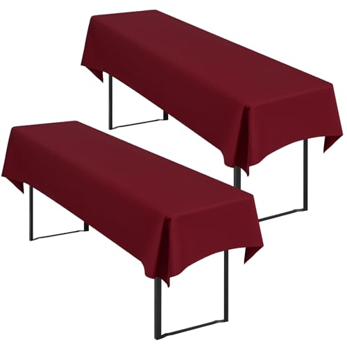 2 Stück Burgund Biertisch Tischdecke universal für 50cm u.70cm Biertische Hussen für Biertisch, Blickdichte Polyester Biertischhussen Biertisch-Husse Rechteckige Tischdecken Waschbar-250x100cm 2 Stück Burgund Biertisch Tischdecke universal für 50cm u.70cm Biertische Hussen für Biertisch, Blickdichte Polyester Biertischhussen Biertisch-Husse Rechteckige Tischdecken Waschbar-250x100cm von Showgeous