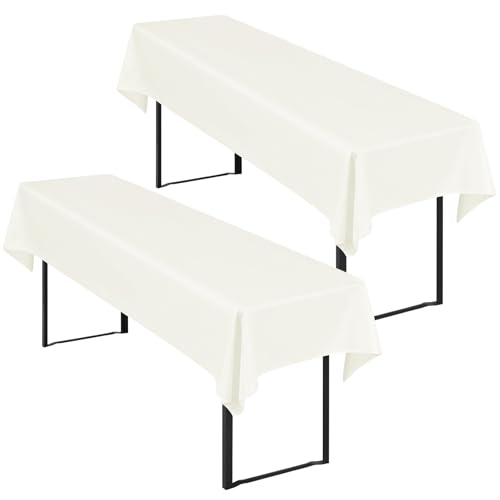 2 Stück Elfenbein Biertisch Tischdecke universal für 50cm u.70cm Biertische Hussen für Biertisch, Blickdichte Polyester Biertischhussen Biertisch-Husse Rechteckige Tischdecken Waschbar-250x100cm 2 Stück Elfenbein Biertisch Tischdecke universal für 50cm u.70cm Biertische Hussen für Biertisch, Blickdichte Polyester Biertischhussen Biertisch-Husse Rechteckige Tischdecken Waschbar-250x100cm von Showgeous