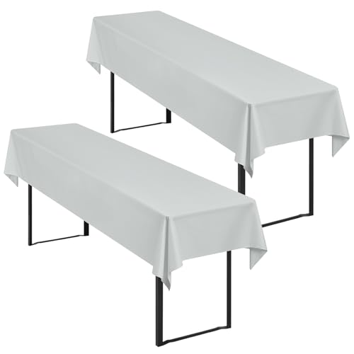 2 Stück Hellgrau Biertisch Tischdecke universal für 50cm u.70cm Biertische Hussen für Biertisch, Blickdichte Polyester Biertischhussen Biertisch-Husse Rechteckige Tischdecken Waschbar-250x100cm 2 Stück Hellgrau Biertisch Tischdecke universal für 50cm u.70cm Biertische Hussen für Biertisch, Blickdichte Polyester Biertischhussen Biertisch-Husse Rechteckige Tischdecken Waschbar-250x100cm von Showgeous