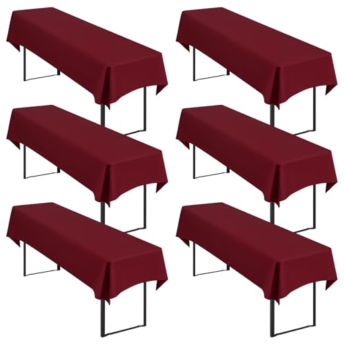 6 Stück Burgund Biertisch Tischdecke universal für 50cm u.70cm Biertische Hussen für Biertisch, Blickdichte Polyester Biertischhussen Biertisch-Husse Rechteckige Tischdecken Waschbar-250x100cm 6 Stück Burgund Biertisch Tischdecke universal für 50cm u.70cm Biertische Hussen für Biertisch, Blickdichte Polyester Biertischhussen Biertisch-Husse Rechteckige Tischdecken Waschbar-250x100cm von Showgeous