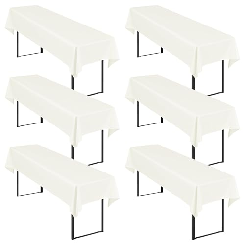 6 Stück Elfenbein Biertisch Tischdecke universal für 50cm u.70cm Biertische Hussen für Biertisch, Blickdichte Polyester Biertischhussen Biertisch-Husse Rechteckige Tischdecken Waschbar-250x100cm 6 Stück Elfenbein Biertisch Tischdecke universal für 50cm u.70cm Biertische Hussen für Biertisch, Blickdichte Polyester Biertischhussen Biertisch-Husse Rechteckige Tischdecken Waschbar-250x100cm von Showgeous
